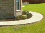 curved sidewalk and landscaping